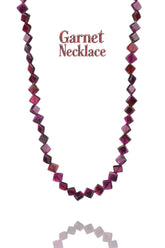 Square ~ Garnet Beads Necklace